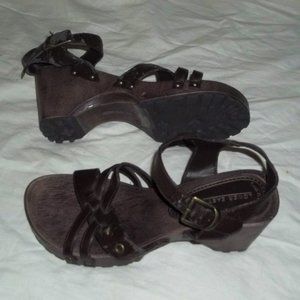 Vintage wooden lug sole sandals/heels